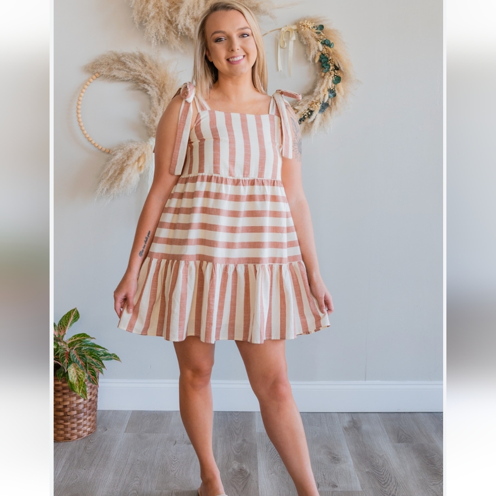 Baby Doll Striped Dress NWT